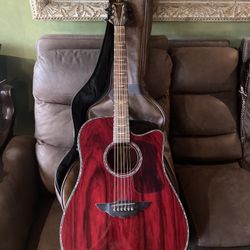 Keith Urban Acoustic Guitar Wood Wooden red Maroon Country Artist Band Banda Mariachi 