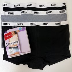 Hanes women’s cotton stretch boyshorts, 3pcs, 2XL only, new