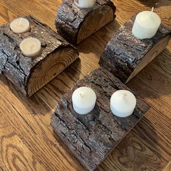 Wooden candle holders