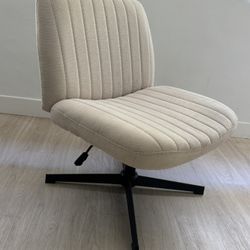 Modern Beige Accent Chair (Swivel Base)