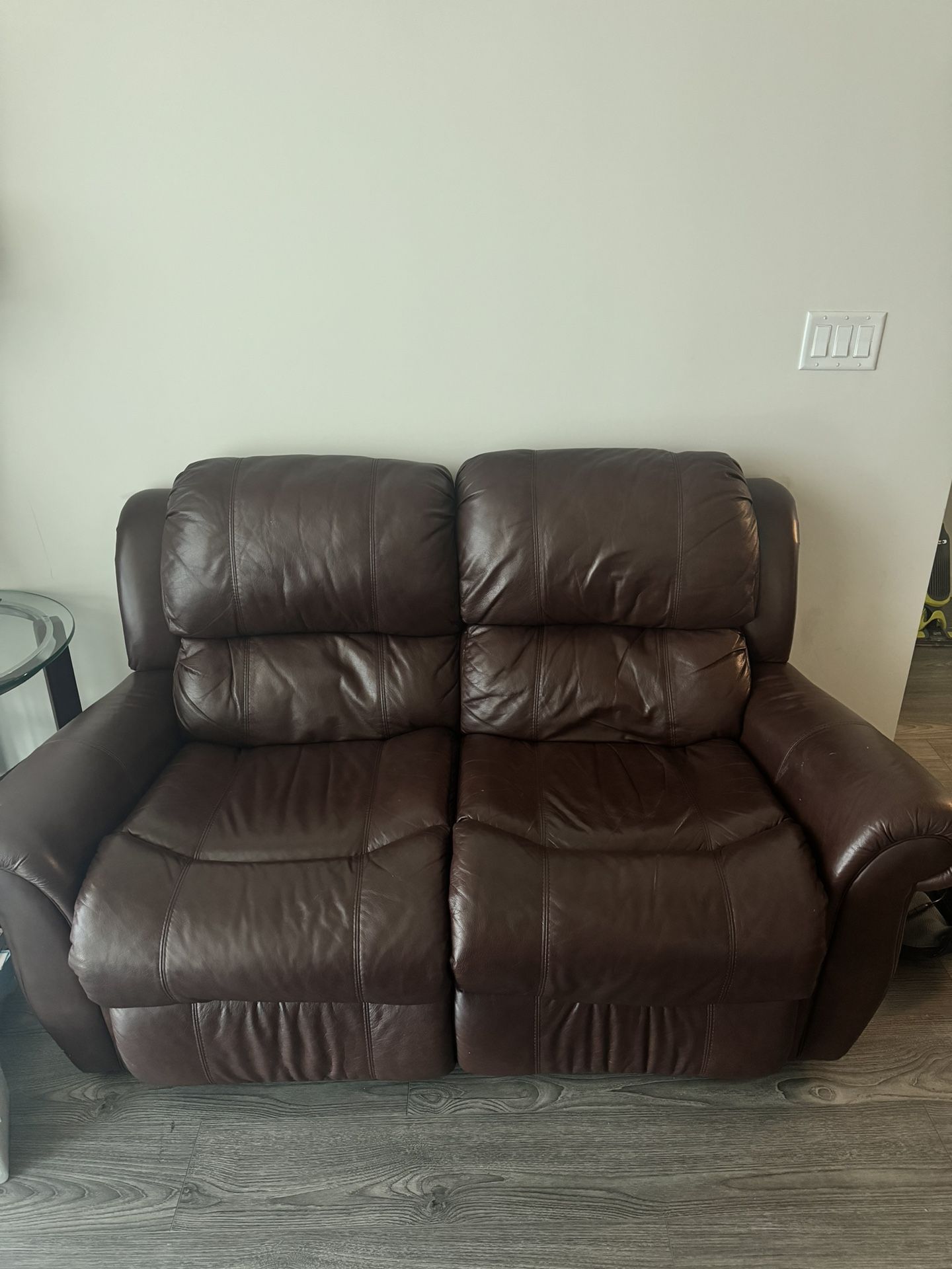 Love Seat Recliner Leather Couch