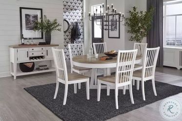 Round Dining Table and 6 Chairs Set