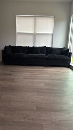 Large Dark black Sectional Sofa