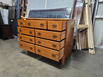 Wood Dresser with Brass Bail Handles
