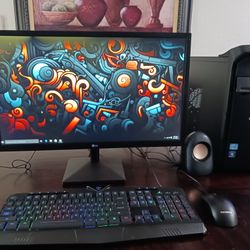 Gateway desktop Computer.  windows 10. Good Working Condition.  Intel Core i3 processor.   1 Tb Hard Drive.   vlc DVD Reader.  monitor LG  24 inches. 