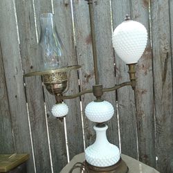 *Rare* Antique Milk Glass Lamp
