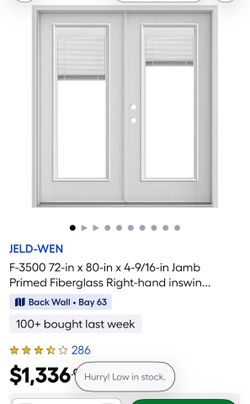 Double door fiberglass blind 72x80