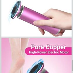 New. Electric Foot Callus Remover for Feet with 80 Sandpaper Discs Foot Filer Metal Material Professional Pedicure Tool for Dead Skin
