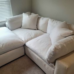 Plush Couch with Ottoman 