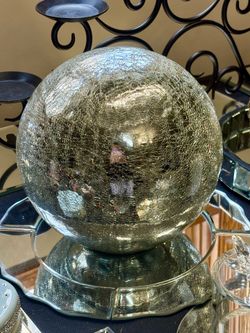 Pretty Silver Decorative Globe 10”
