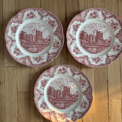 3 Blarney Castle 10-inch dinner plates - Johnson Brothers England