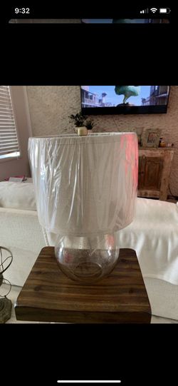 Brand New Lamp. Recycled smoked glass.