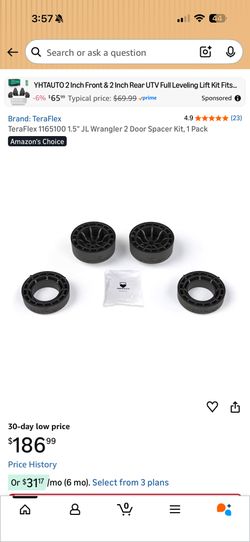 jeep wrangler spacer lift kit new 