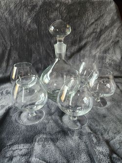 Crystal Brandy Snifter/with 5 glasses