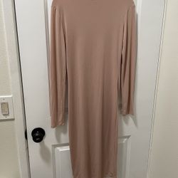Body Con Blush Long Sleeve Dress 
