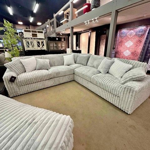 Stupendous Linen 3 Piece Velvet Sectional 🦋 New 🆕▪️# Sofa # Loveseat # Couch # Living Room Set Options Available