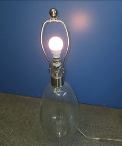 Blown Glass Teardrop Table Lamp Base Clear Jug Demijohn Modern Farmhouse Coastal