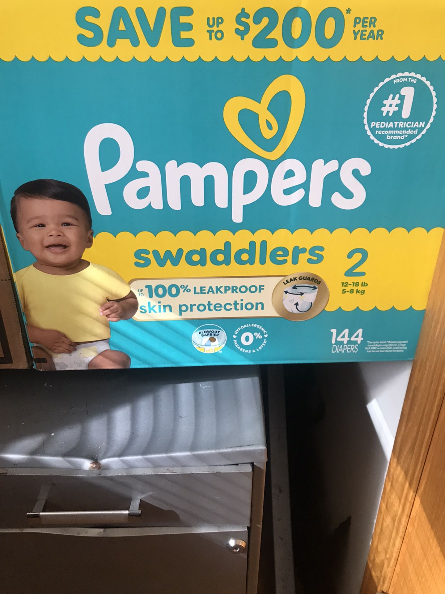 Pampers Diapers Swaddlers Size (2) 144 count