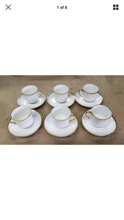 Limoges Franace all white demitasse espresso cup and saucer (item