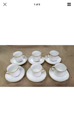 Antique 1930s France Limoges demitasse espresso coffee cups gold trim  porcelain for Sale in Los Angeles, CA - OfferUp