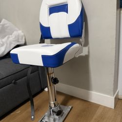 Deluxe Low Back Foldable Boat Seat w/Adjustable Height Locking Seat Pedestal Kit