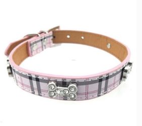 Cat /Dog /Pet Plaid rhinestone Collar - Sizes available Small , Medium and Large SHIPPING ONLY - NO EXCEPTIONS