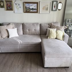 grey pull out couch