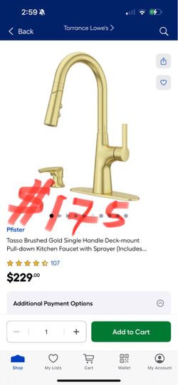 Pfister Tasso Brushed Gold Single Handle Deck-mount Pull-down Kitchen Faucet with Sprayer (Includes..