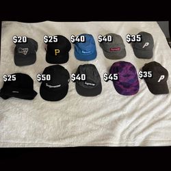 Hats- Supreme, Bape, Palace, MLB