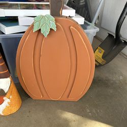 Outdoor wooden pumpkin