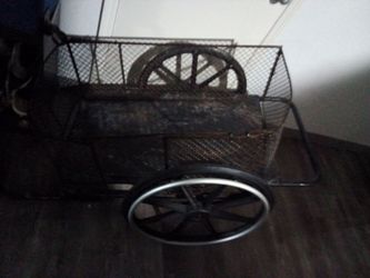heavy duty hand built wagon with bicycle hookup