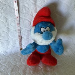 Papa Smurf 8 inch Plush The Smurfs Toy Stuffed Doll Nanco 2010