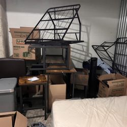 Desk, Mattress, Bed Frame, Chair, and Side tables 