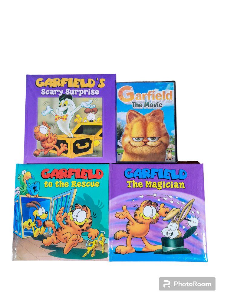 Kids Garfield Books Lot And Garfield DVD 