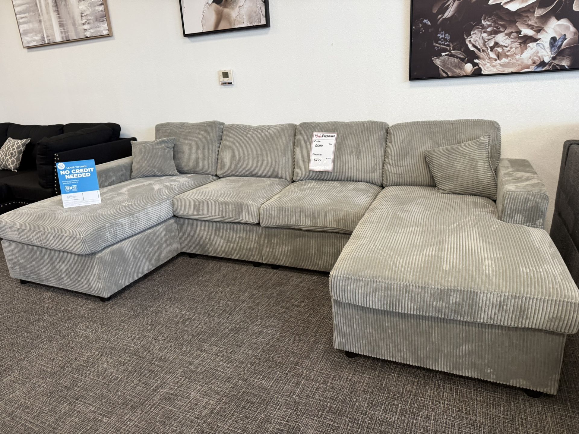 π₯ Light Gray U-Shaped Sectional β Only $599!