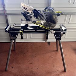 Ryobi Sliding Miter Saw + Ryobi Saw Stand Combo - Excellent Condition