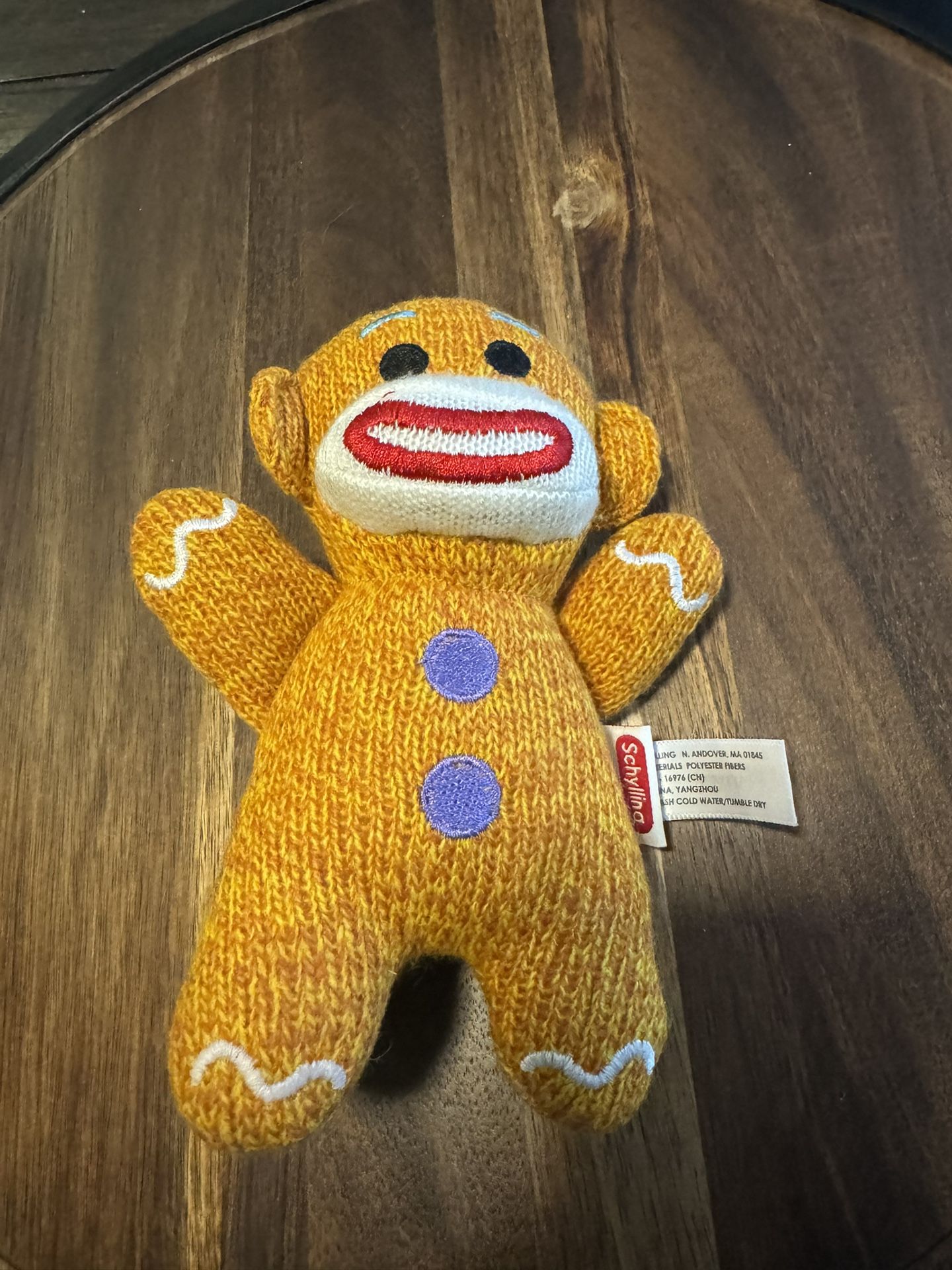 Schylling gingerbread man sock monkey plush