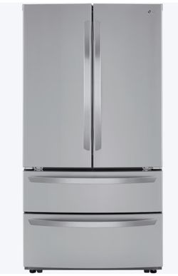 LG Standard-Depth 26.9-cu ft 4 -Door 36-in Wide French Door Refrigerator with Ice Maker with Water Dispenser