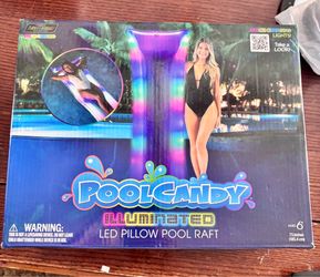 PoolCandy Illuminated LED Pillow Pool Raft – Color-Changing Lights!