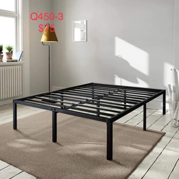 Amolife Heavy Duty Queen Size Metal Platform Bed Frame with 16.5'' Large Under Bed Storage Space Q450-3