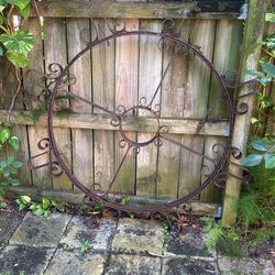 Antique Mizner Chandelier Part Wheel Iron Metal 