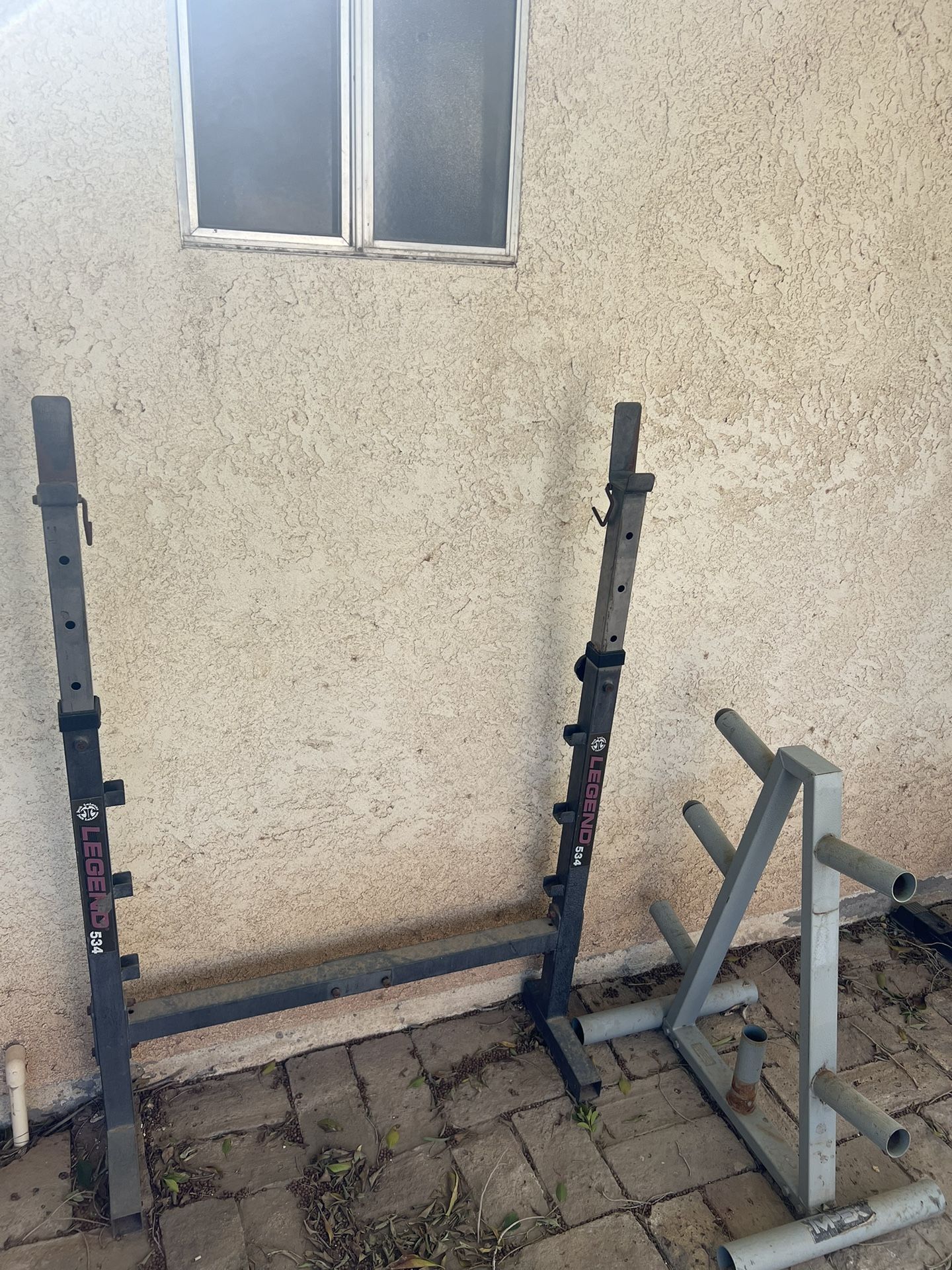 Adjustable Rack W/ Weight Plates Holder 