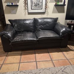 Free leather Loveseat And Oversized Lounge Chair