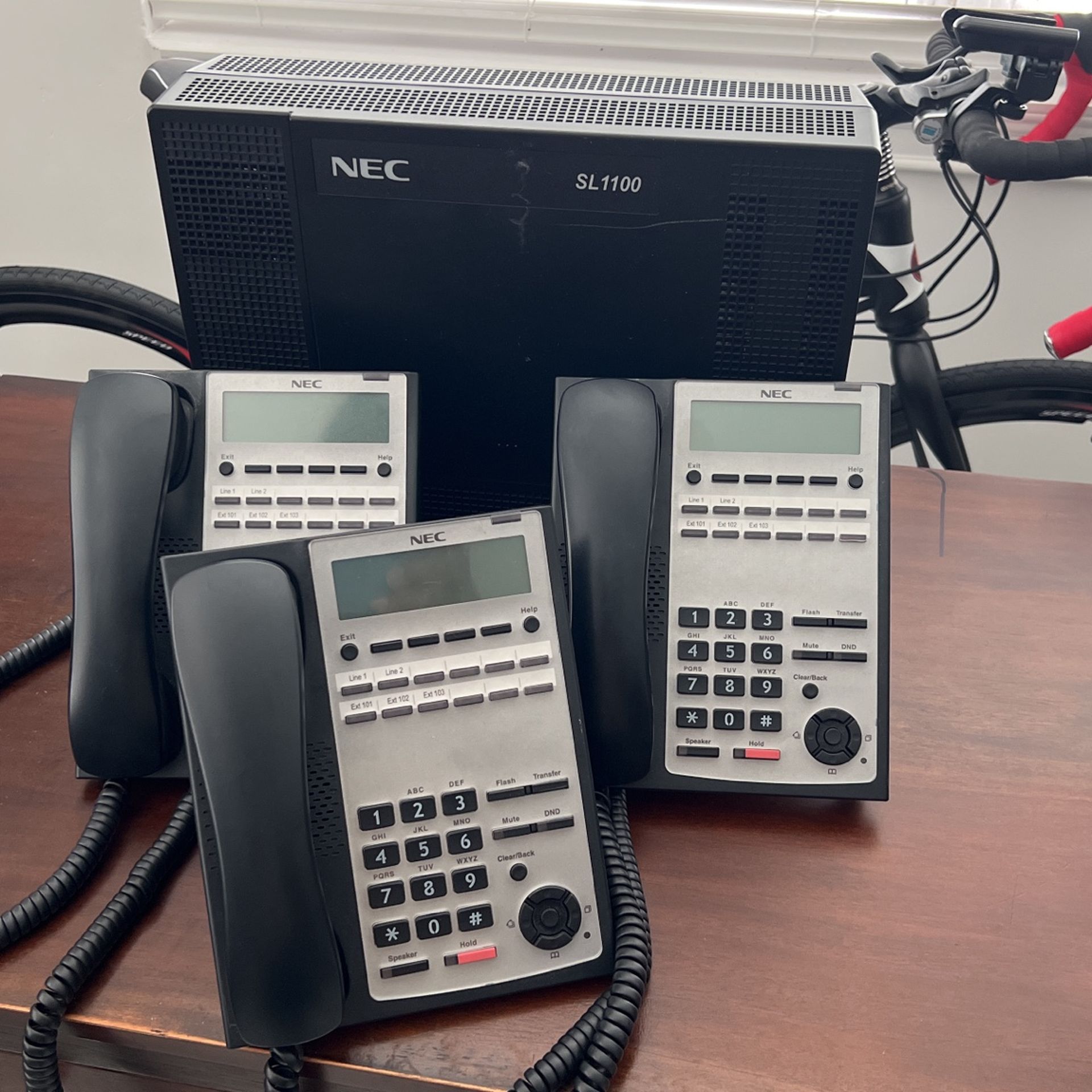 NEC SL 1100 Phone System + 3 Desk Phones