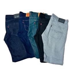 Lot of 6 Levi’s 511 Men’s Slim Fit Jeans 34x34 Mixed Colors Denim Stretch