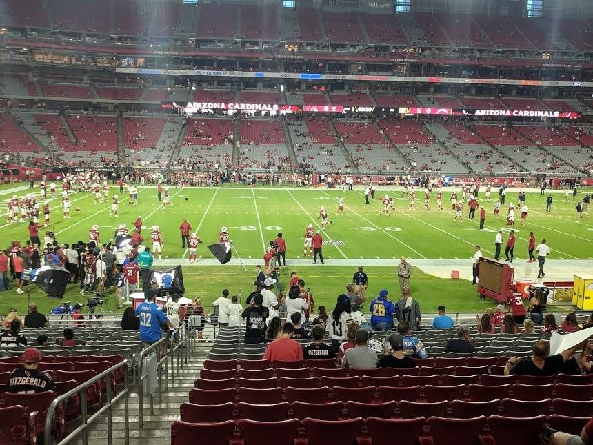 2 Arizona Cardinals - Houston Texans 20 Yard Line Visitors Lower Level Sideline Tickets