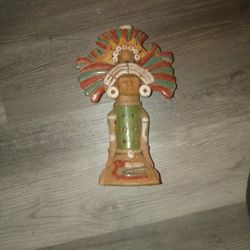 vintage Aztec or Mayan clay flute, also referred to as a whistle or ocarina