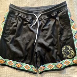 Billionaire Boys Club Men's XL Polyester Basketball Shorts Black Geometric Logo