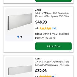 $115 For 144’ New PVC Boards-  Royal Reversible (Smooth/Wood grain) PVC Trim Board