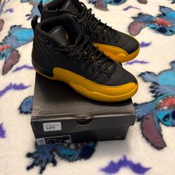 Retro 12 Black And Yellow Size 7 Men 8.5 Women